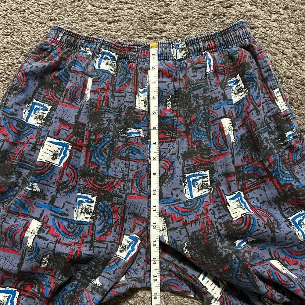 Vintage Wave Gods Pants Surfer Print Colorful Beach Parachute Jogger 80s 30-32